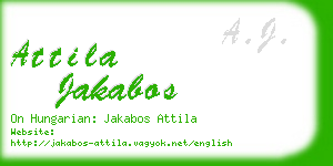 attila jakabos business card